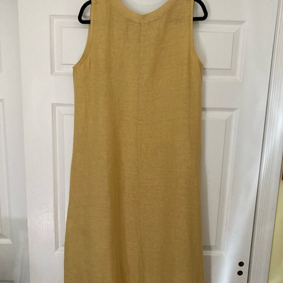 100% linen high low gold dress! - Picture 3 of 3